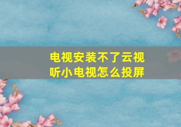 电视安装不了云视听小电视怎么投屏