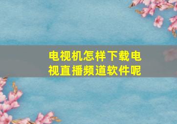 电视机怎样下载电视直播频道软件呢