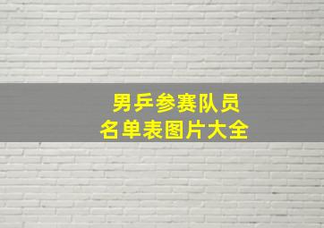 男乒参赛队员名单表图片大全