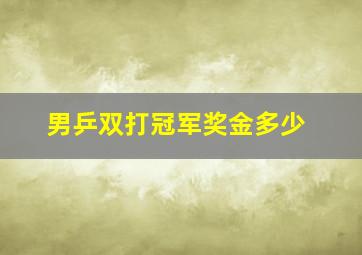 男乒双打冠军奖金多少