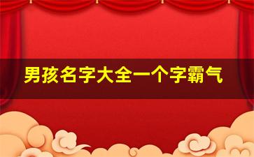 男孩名字大全一个字霸气