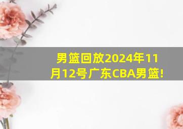 男篮回放2024年11月12号广东CBA男篮!