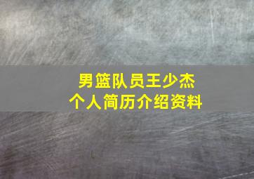 男篮队员王少杰个人简历介绍资料