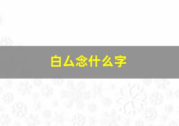 白厶念什么字