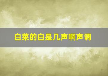 白菜的白是几声啊声调