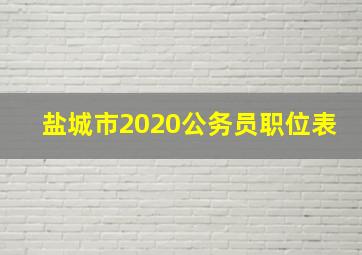 盐城市2020公务员职位表