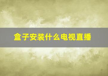 盒子安装什么电视直播