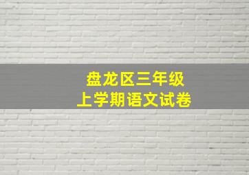 盘龙区三年级上学期语文试卷