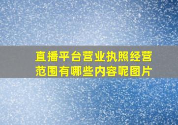 直播平台营业执照经营范围有哪些内容呢图片