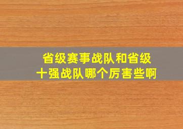 省级赛事战队和省级十强战队哪个厉害些啊