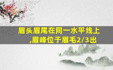 眉头眉尾在同一水平线上,眉峰位于眉毛2/3出