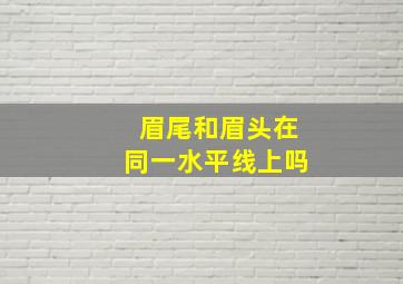 眉尾和眉头在同一水平线上吗