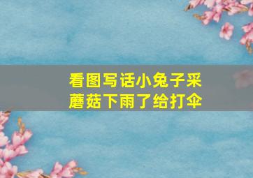 看图写话小兔子采蘑菇下雨了给打伞