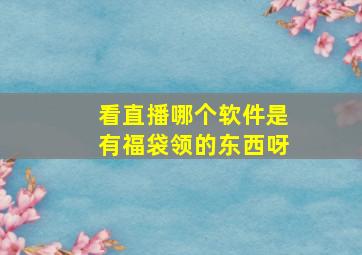 看直播哪个软件是有福袋领的东西呀