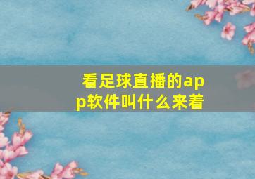 看足球直播的app软件叫什么来着