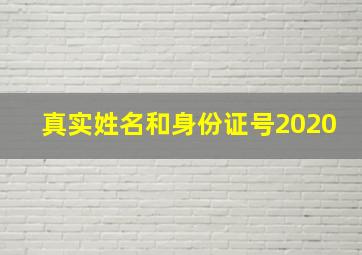 真实姓名和身份证号2020