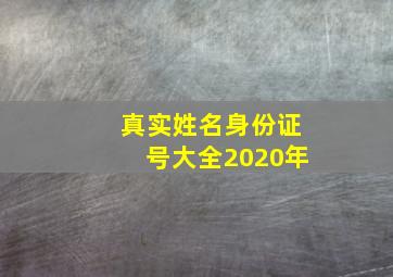 真实姓名身份证号大全2020年