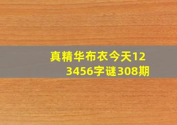 真精华布衣今天123456字谜308期