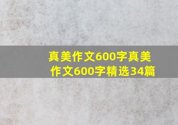 真美作文600字真美作文600字精选34篇