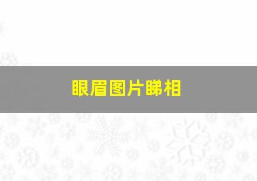 眼眉图片睇相