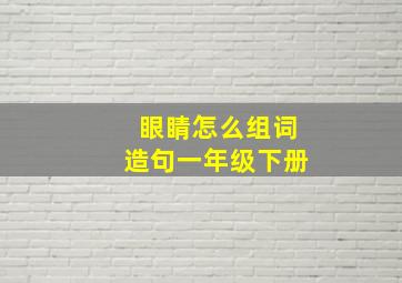 眼睛怎么组词造句一年级下册