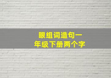 眼组词造句一年级下册两个字