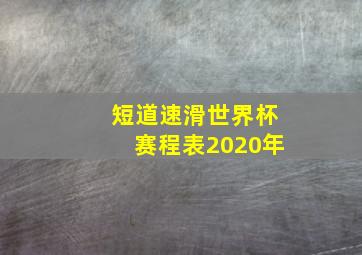 短道速滑世界杯赛程表2020年