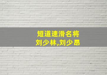 短道速滑名将刘少林,刘少昂