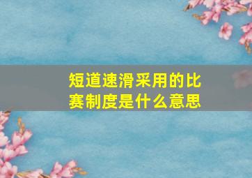 短道速滑采用的比赛制度是什么意思