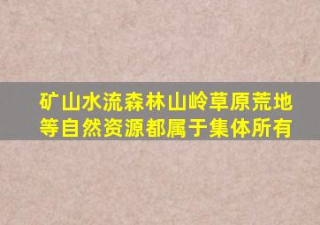 矿山水流森林山岭草原荒地等自然资源都属于集体所有