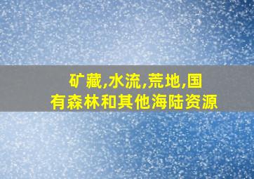 矿藏,水流,荒地,国有森林和其他海陆资源