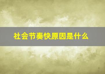 社会节奏快原因是什么