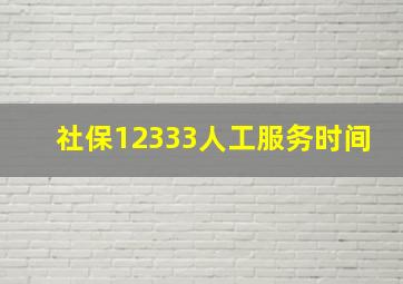 社保12333人工服务时间