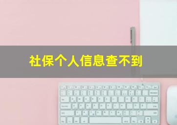 社保个人信息查不到