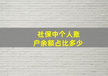 社保中个人账户余额占比多少