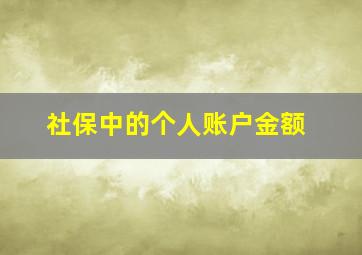 社保中的个人账户金额