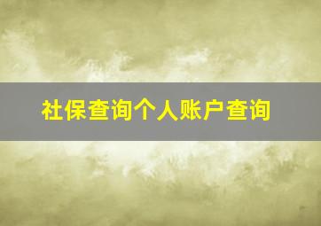 社保查询个人账户查询