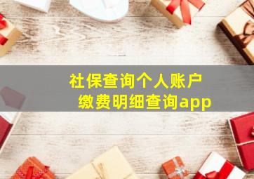 社保查询个人账户缴费明细查询app