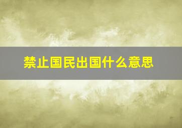 禁止国民出国什么意思