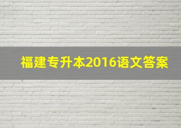 福建专升本2016语文答案