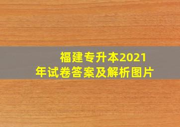 福建专升本2021年试卷答案及解析图片