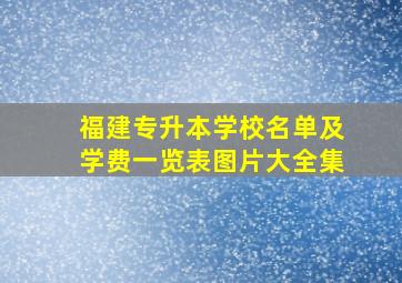 福建专升本学校名单及学费一览表图片大全集