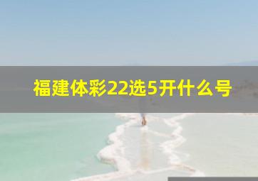 福建体彩22选5开什么号