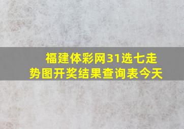 福建体彩网31选七走势图开奖结果查询表今天