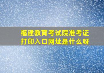 福建教育考试院准考证打印入口网址是什么呀