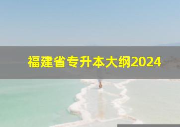 福建省专升本大纲2024