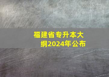 福建省专升本大纲2024年公布