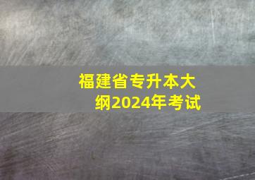 福建省专升本大纲2024年考试