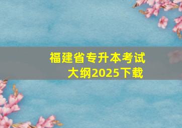 福建省专升本考试大纲2025下载