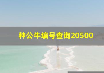 种公牛编号查询20500